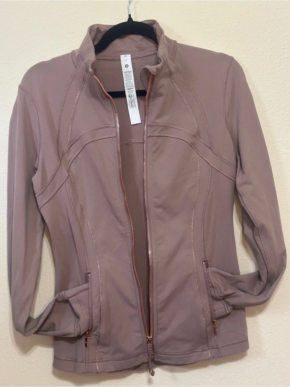 Women’s Lululemon Define Jacket Luon Sparkle Twilight Rose Rose Gold Size 8